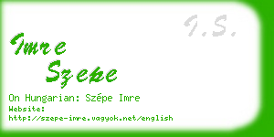 imre szepe business card